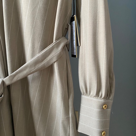 Beige pinstripe designer dress brand new size small - Picture 16 of 16